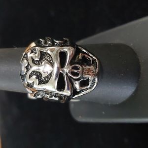 Stainless Steel Skull Ring Sz 9